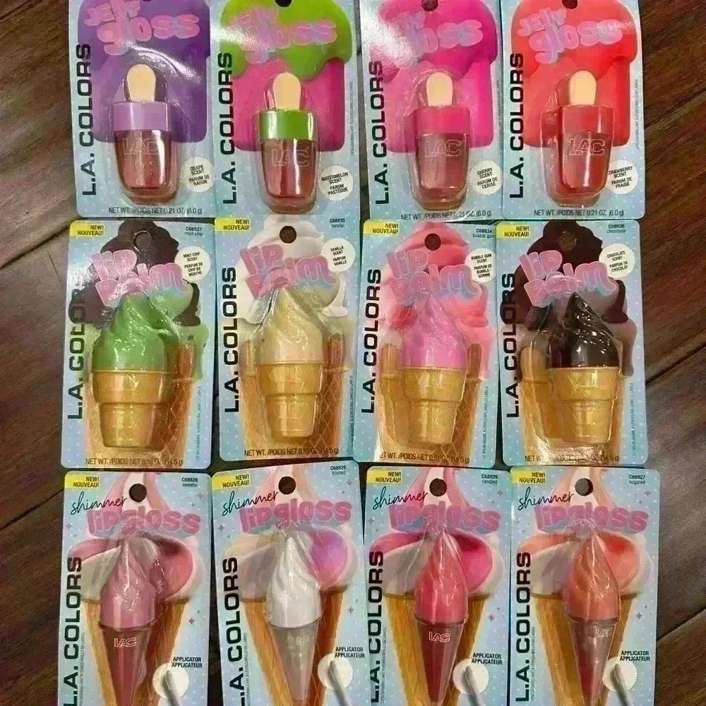 L.A. Colors ice cream and popsicle jelly gloss, lip balm and shimmer lip gloss